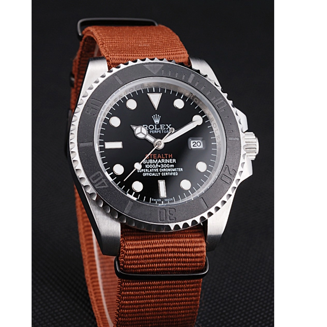 Rolex aaa copy Submariner Band Fabric MK III Brown 621387 Rolex STEALTH rl425 0804